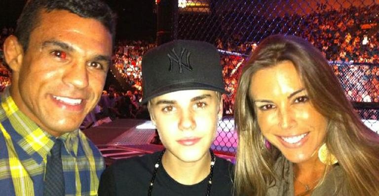 Vitor Belfort, Justin Bieber e Joana Prado - Reprodução/Twitter