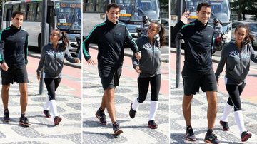 Ricardo Pereira e Francisca caminham pelo Leblon, no Rio de Janeiro - Gil Rodrigues/PhotoRio News