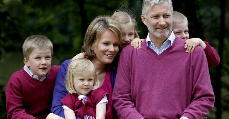 Príncipe Philippe e princesa Mathilde com os filhos - Getty Images