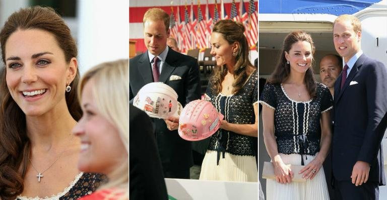 Kate Middleton e Príncipe William participaram de eventos de caridade nos EUA. Em um deles, o casal encontrou a atriz Reese Witherspoon - Getty Images