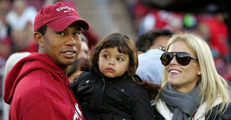 Tiger Woods, Elin Nordegren e Sam - Getty Images