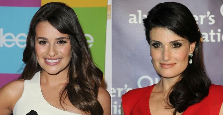 Lea Michele e Idina Menzel, do seriado 'Glee' - Getty Images