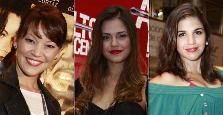 Geovanna Tominaga, Jessika Alves e Natália Souto optaram por usar batom vermelho na première de "Assalto ao Banco Central" - Philippe Lima  e Felipe Assumpção / AgNews