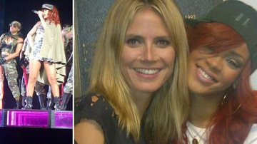 Heidi Klum vai a show de Rihanna e tira foto ao lado da cantora - Reprodução/Twitter