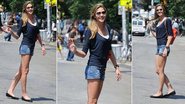 Ana Beatriz Barros acena para fotógrafos em Nova York, nos Estados Unidos - The Grosby Group