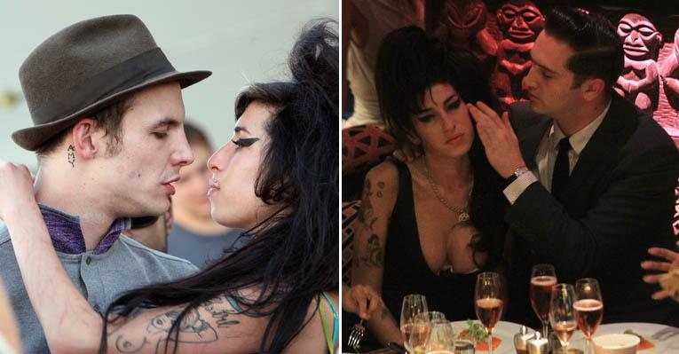 Amy Winehouse com Blake Fielder-Civil e Reg Traviss - Getty Images