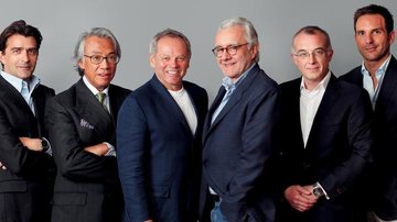 Os celebrados chefs Yannick Alleno, David Tang, Wolfgang Puck, Alain Ducasse, John Campbell e Christophe Michalak fazem debate sobre hotelaria emAscot, na Inglaterra.