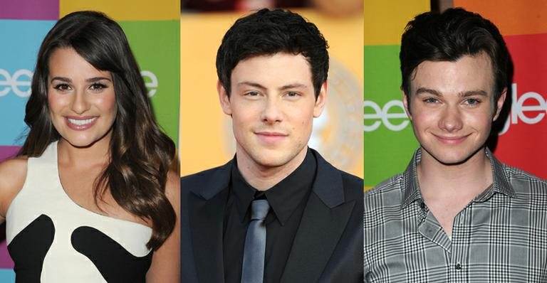 Lea Michele, Cory Monteith e Chris Colfer - Getty Images