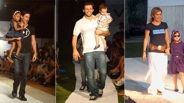 Ricardo Tozzi com Maria, Henri Castelli com modelo mirim, Astrid Fontenelle e modelo mirim - Gisele França