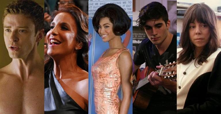 Justin Timberlake, Ivete Sangalo, Beyoncé, Fiuk e Mariah Carey - Fotomontagem