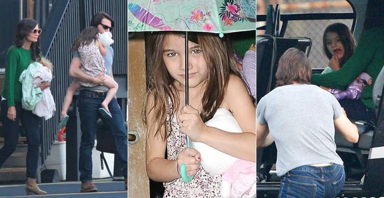 Suri Cruise viaja de helicóptero com os pais - Grosby Group