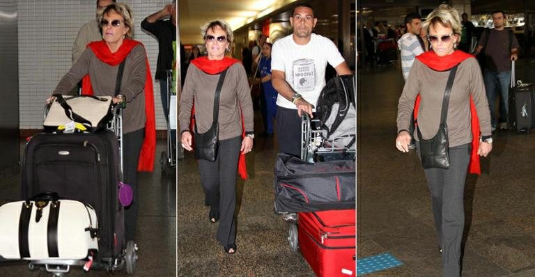 Ana Maria e Marcelo no aeroporto de Guarulhos - Orlando Oliveira / AgNews