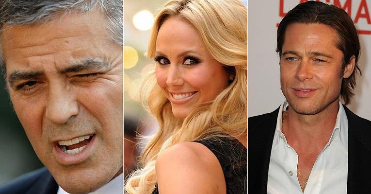 George Clooney, Stacy Keibler e Brad Pitt - Getty Images