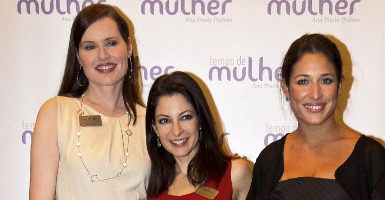 À frente do Geena Davis Institute, que estuda papeis femininos no cinema, Geena reúne-se com Ana Paula e Giselle. - Renata D'Almeida