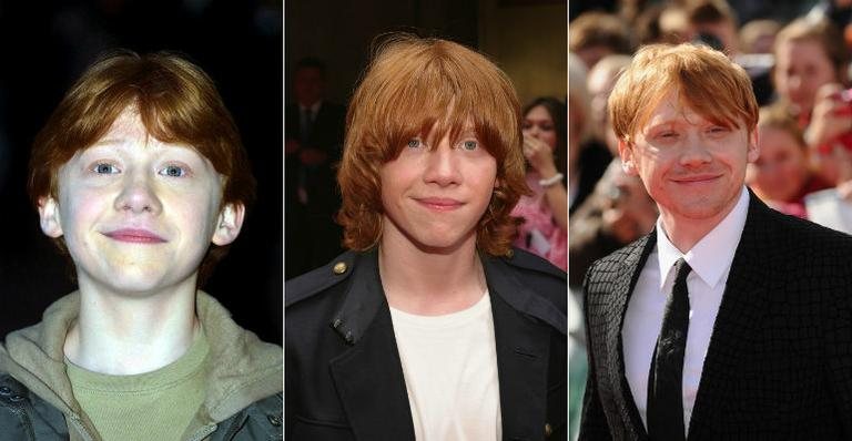 Rupert Grint em 2001, 2004 e 2011 - Getty Images