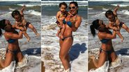 Scheila Carvalho na praia com a filha, Giullia - Reprodução/Twitter