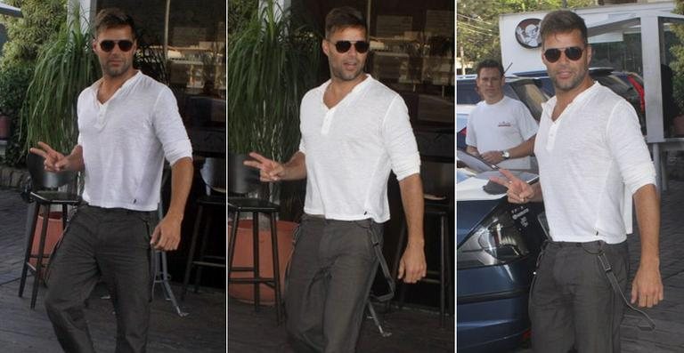 Ricky Martin deixa churrascaria na Barra da Tijuca, Rio - Gabriel Reis e Delson Silva / AgNews