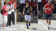 Luciano Huck, Du Moskovis e Tico Santa Cruz em partida de futebol no Complexo do Alemão, Rio de Janeiro - Roberto Filho/AgNews