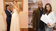 A Laura de O Astro prova o vestido com a estilista Marie Lafayette para a união com o diretor Mario Meirelles. Convites com o designer Marcos Lucena. - João Mário Nunes