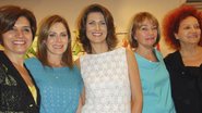 Márcia Marcello Cruz, Eloisa Pires e Nilza Salvoni recebem Gigi Monteiro e Jacqueline Dalabona para lançamento de coleção, em SP.