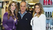 Lucinha Mauro recebe Onofrio Laselva e Silmara Kassab na inauguração de espaço de noivas de seu salão.