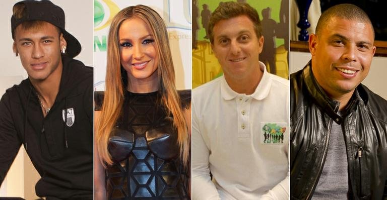 Neymar, Claudia Leitte, Luciano Huck e Ronaldo - Fotomontagem