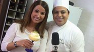 Ananda Apple confere doce de banana by chef Eudes Assis, na Rede Globo, em SP.