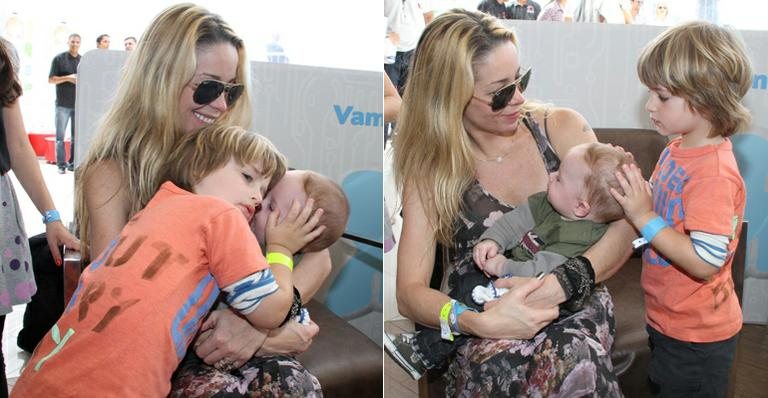 Danielle Winits com os fofos Noah e Guy - Thyago Andrade/PhotoRioNews