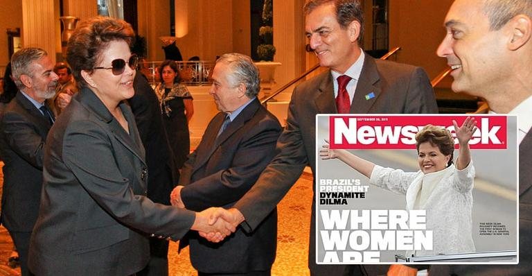 Dilma Rousseff e capa da 'Newsweek': visibilidade internacional - Roberto Stuckert Filho /Agencia Brasil e Reprodução