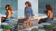 Rihanna na piscina de hotel no Rio de Janeiro - Gabriel Reis e Delson Silva / AgNews