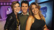 Em Osasco, SP, a ex-BBB Diana Balsini, o cantor Maicon e a modelo Carla Forseti confraternizam em encontro na sede da RedeTV!