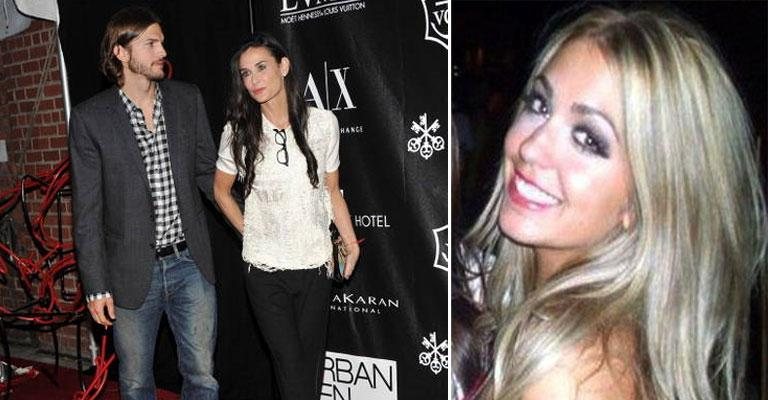 Demi Moore, Ashton Kutcher e Sara Leal: triângulo? - Getty Images e Reprodução