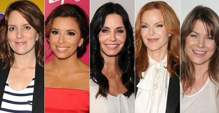 Tina Fey, Eva Longoria, Courteney Cox, Marcia Cross e Ellen Pompeo - Getty Images