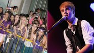 Fãs aguardam Justin Bieber no aeroporto Tom Jobim (Galeão), no Rio - Fotomontagem