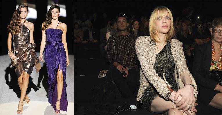 Na Itália, Izabel e Isabeli cruzam catwalk e mostram seu poder de fogo em linha que preza por tecidos leves, brilho e laços. Courtney Love confere os desfiles. - Getty Images