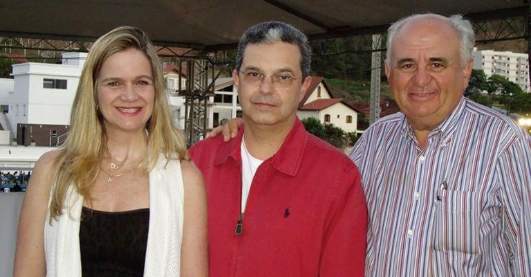 Paula Mantovani, Benjamin Fragale Jr. e José Francisco Brito Eusébio no festival, Águas de Lindóia, SP.