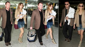 Guy Ritchie e sua namorada, Jacqui Ainsley, com o primeiro filho do casal - GrosbyGroup