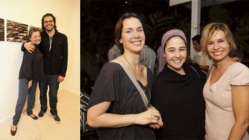 Omar abraça a mãe, Marta Braga, na abertura da mostra que mistura fotografia e poesia. Os elogios de Vanessa Lóes, Débora Lamm e Paula Burlamaqui. - Gianne Carvalho