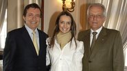 Com a filha Rochele Silveira, o médico Luis Carlos Silveira faz palestra na sede da Federasul, presidida por José Paulo Cairolli, Porto Alegre.