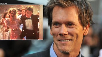 O ator Kevin Bacon. No detalhe, cena de 'Footloose' (1984) - Getty Images