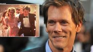 O ator Kevin Bacon. No detalhe, cena de 'Footloose' (1984) - Getty Images