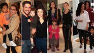 Astrid Fontenelle, Rodrigo Veronese, Gigi Monteiro e Negra li, com os filhos - Orlando Oliveira/AgNews