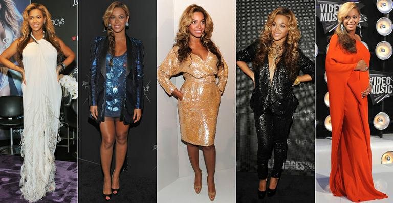 Os looks da gravidez de Beyoncé - Fotomontagem