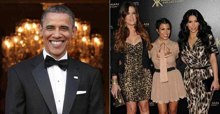 Barack Obama e as irmãs Kardashian - Getty Images