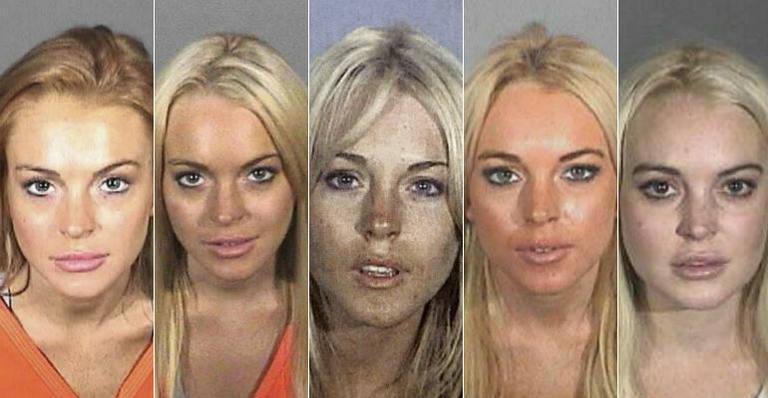 Lindsay Lohan em fotos de suas fichas policiais - The Grosby Group