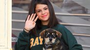 Selena Gomez com o cachorro Bailer, adotado por ela e Justin Bieber - Splash News splashnews.com