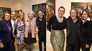 Sylvia Dias, o casal Waldir Assis e Flávia e Raymonde, mãe de Sylvia, felicitam Juarez. Ele e a amada, Melina Mosimann, recebem Karmita Medeiros. - Alvaro Teixeira