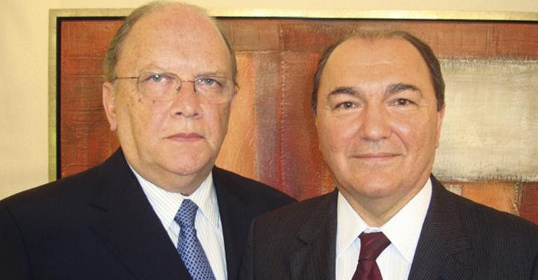 Em SP, Ruy Altenfelder com o presidente de Agência de Fomento Paulista, Milton Luiz de Melo Santos, em atração da NET e TVA.