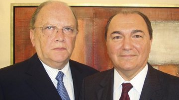 Em SP, Ruy Altenfelder com o presidente de Agência de Fomento Paulista, Milton Luiz de Melo Santos, em atração da NET e TVA.