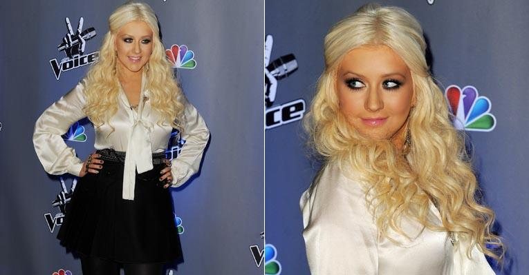 Christina Aguilera na coletiva de imprensa do reality 'The Voice' - Getty Images